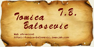 Tomica Balošević vizit kartica